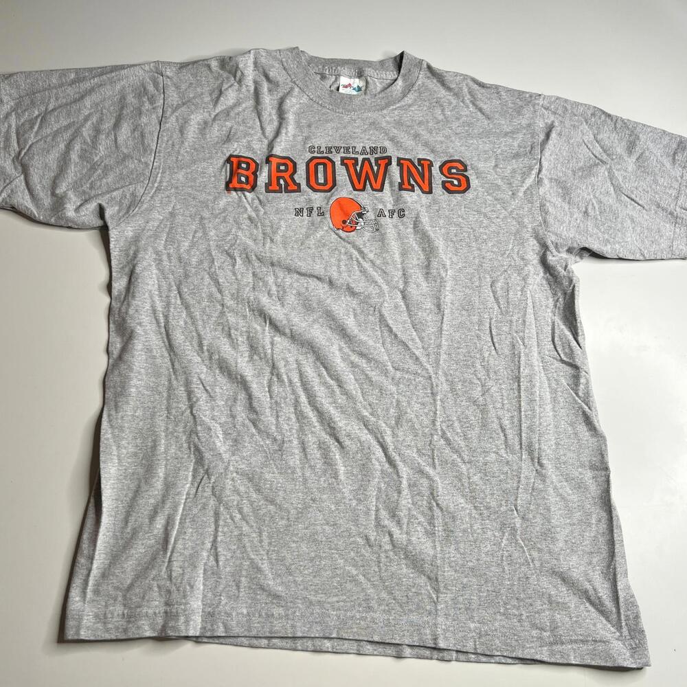 Vintage‎ 90s Majestic Cleveland Browns NFL AFC T-Shirt XL Gray Adult